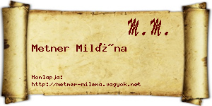 Metner Miléna névjegykártya